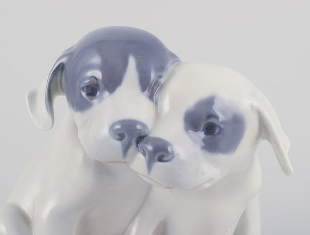 Royal Copenhagen. Porcelain figurine of two Pointer puppies. Circa 1930. - 2