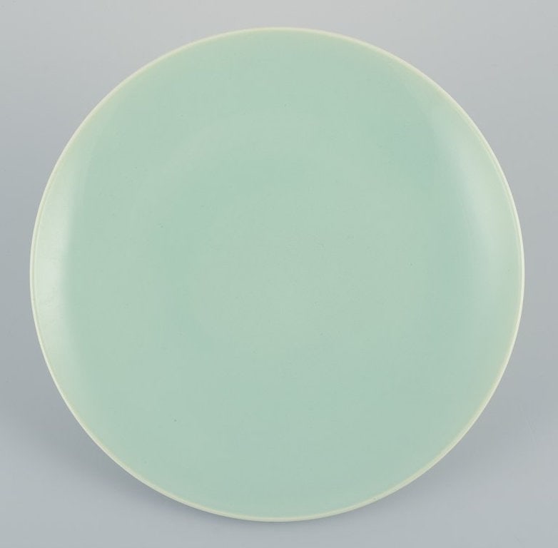 Alumina, Denmark. Four 'Confetti' plates in mint green glazed earthenware. Mid 20th century. - 3