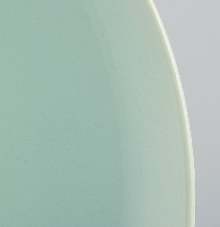 Alumina, Denmark. Four 'Confetti' plates in mint green glazed earthenware. Mid 20th century. - 4