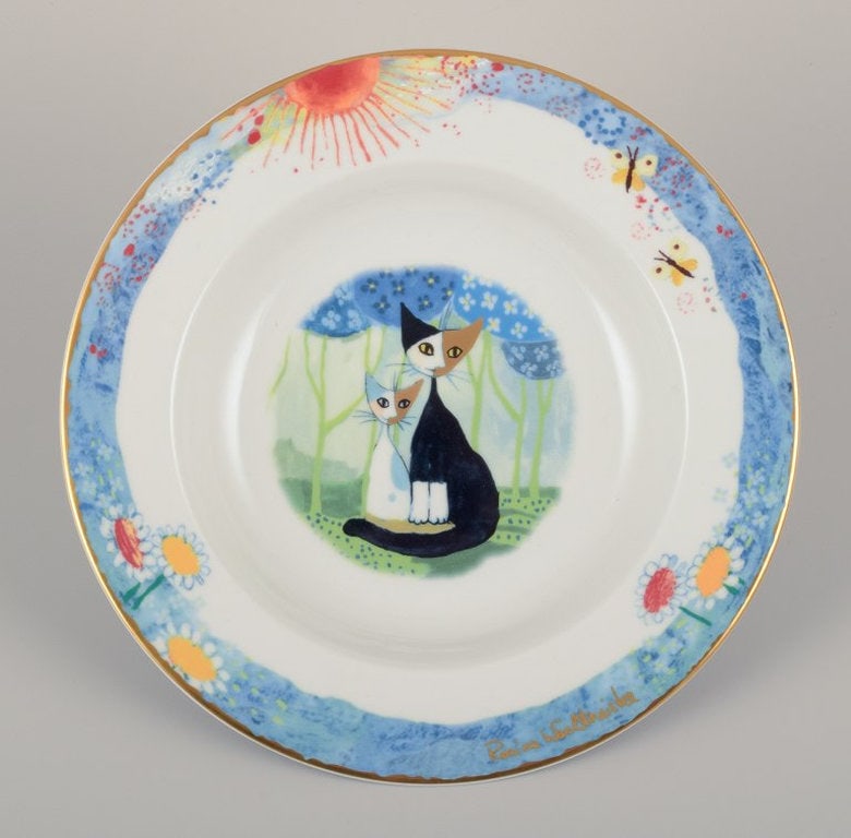 Rosina Wachtmeister for Goebel, Germany. Six soup plates with cat motifs. Late 20th century. - 2
