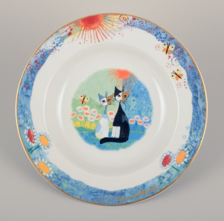 Rosina Wachtmeister for Goebel, Germany. Six soup plates with cat motifs. Late 20th century. - 4