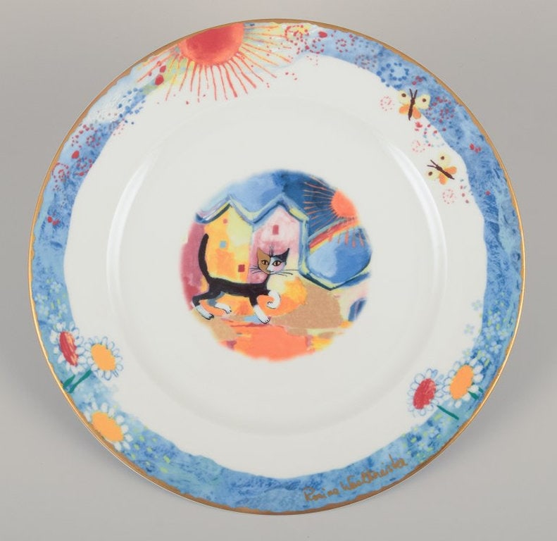 Rosina Wachtmeister for Goebel, Germany. Six dinner plates with cat motifs. Late 20th century. - 4