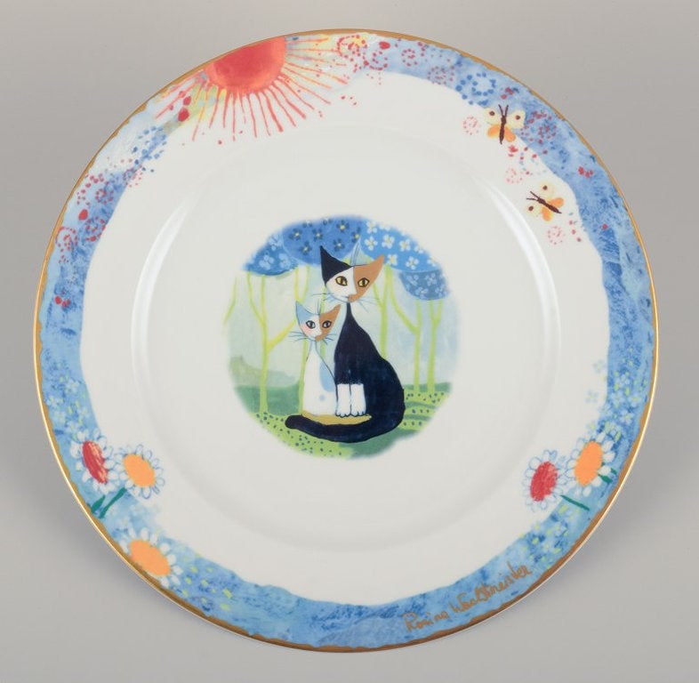 Rosina Wachtmeister for Goebel, Germany. Six dinner plates with cat motifs. Late 20th century. - 5