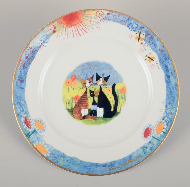 Rosina Wachtmeister for Goebel, Germany. Six dinner plates with cat motifs. Late 20th century. - 6
