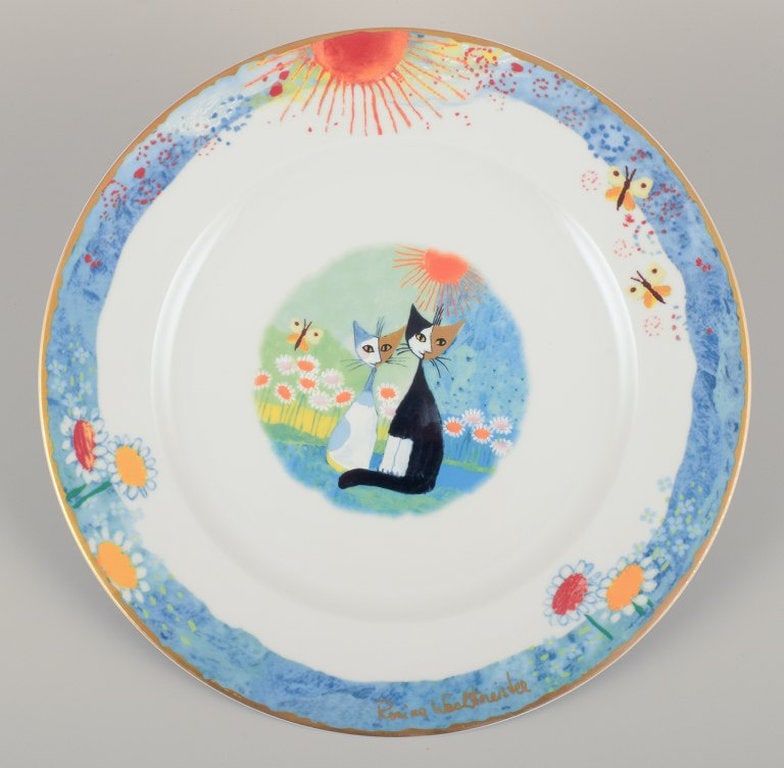Rosina Wachtmeister for Goebel, Germany. Six dinner plates with cat motifs. Late 20th century. - 7