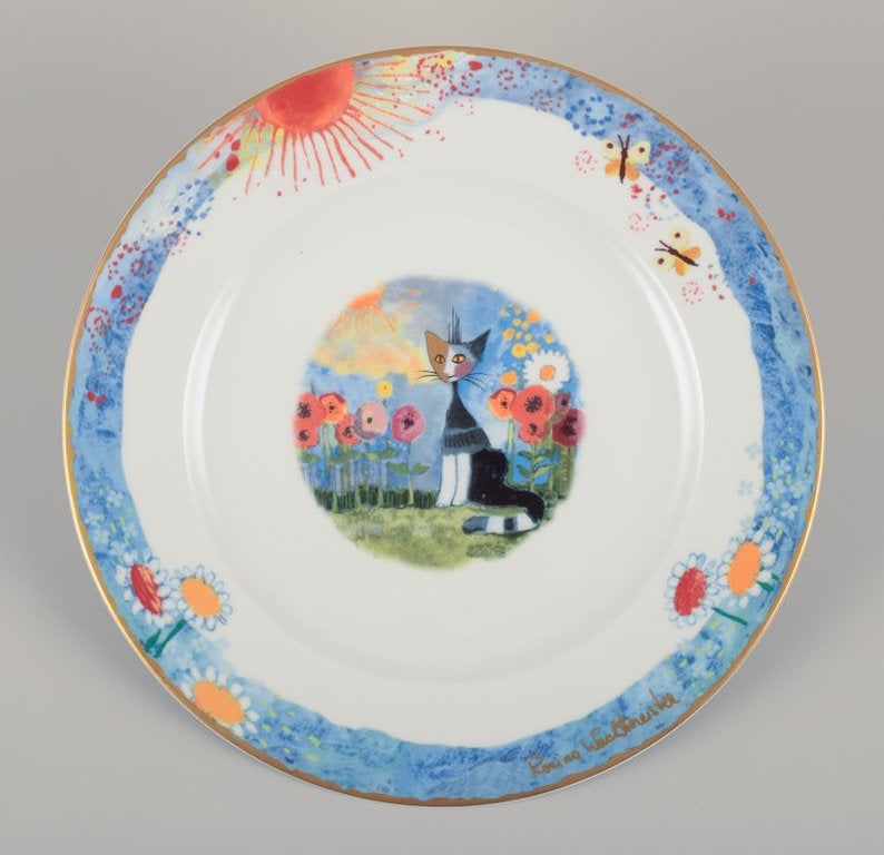 Rosina Wachtmeister for Goebel, Germany. Six dinner plates with cat motifs. Late 20th century. - 3