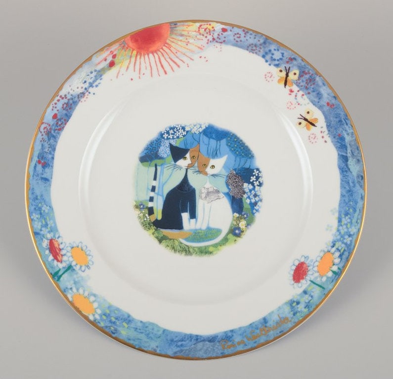 Rosina Wachtmeister for Goebel, Germany. Six dinner plates with cat motifs. Late 20th century. - 4