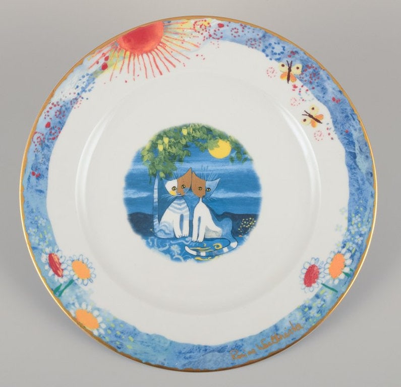 Rosina Wachtmeister for Goebel, Germany. Six dinner plates with cat motifs. Late 20th century. - 5