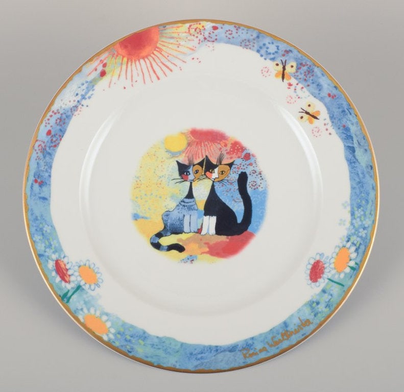 Rosina Wachtmeister for Goebel, Germany. Six dinner plates with cat motifs. Late 20th century. - 7