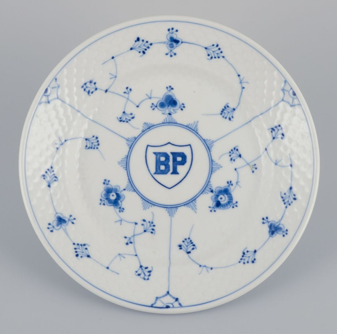 Bing &Grøndahll, Denmark. A set of five small Blue Fluted lunch plates in hotel/restaurant - 7