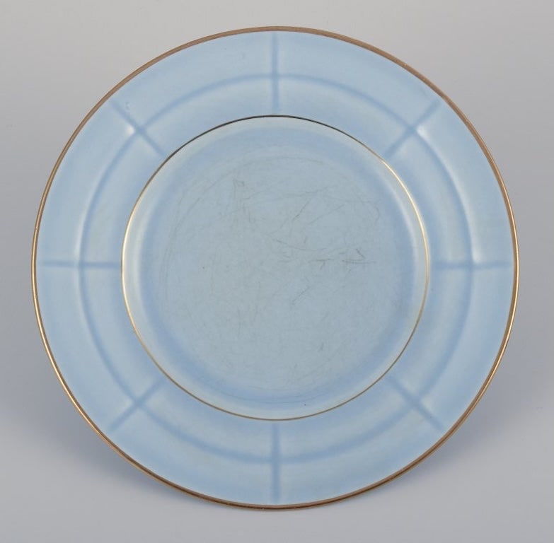 Arthur Percy for Gefle, Sweden. Seven Art Deco 'Grand' plates in pastel blue porcelain with - 2