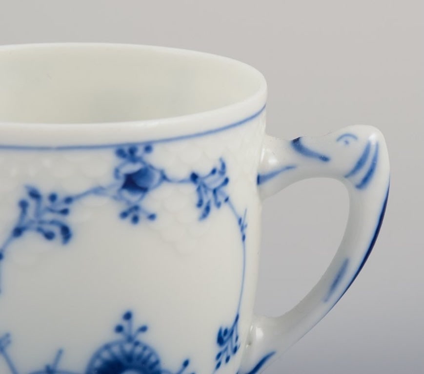 Bing & Grøndahll Blue Fluted pattern. Five coffee cups with saucers. Rare and early model. - 5