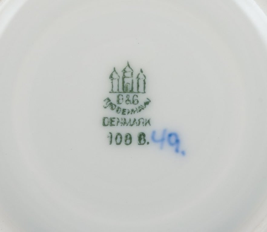 Bing & Grøndahll Blue Fluted pattern. Five coffee cups with saucers. Rare and early model. - 7