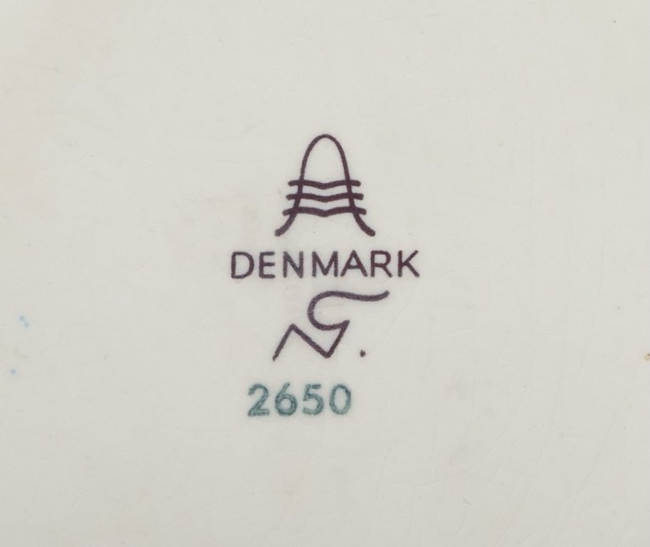 Nils Thorsson for Aluminia, Denmark. Faience bowl with blue glazed finish. Featuring a fish motif. - 6