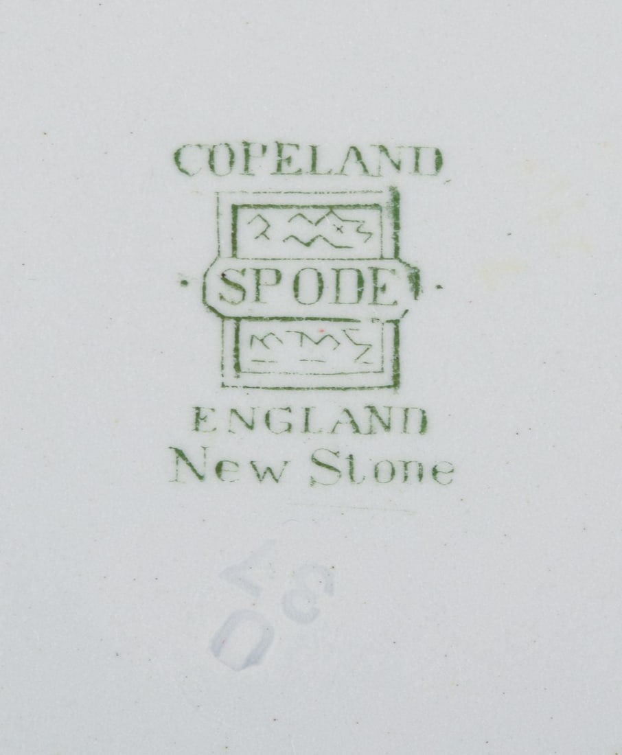 Copeland Spode, England. Four deep plates in faience with flower and bird motifs. Approx. 1930s. - 7