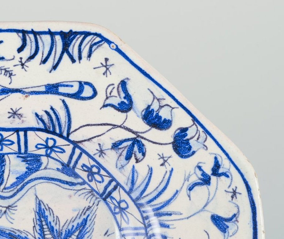 European ceramic dish. Octagonal ceramic dish. Oriental style. Mid 20th century. - 7