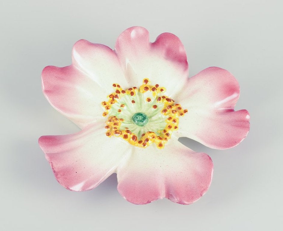 Delphin Massier for Vallauris, France. Ceramic wall planter in the shape of a flower. Early 20th - 2