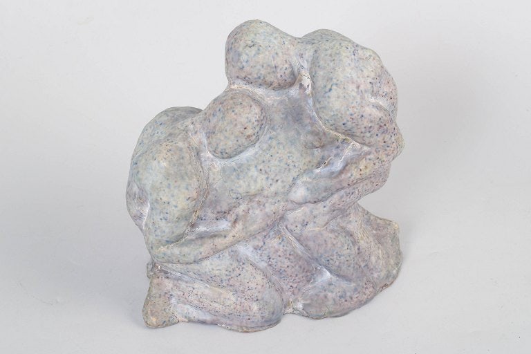 Figurative stoneware sculpture with light multicoloured glaze. Denmark, approx. 1980s. - 2