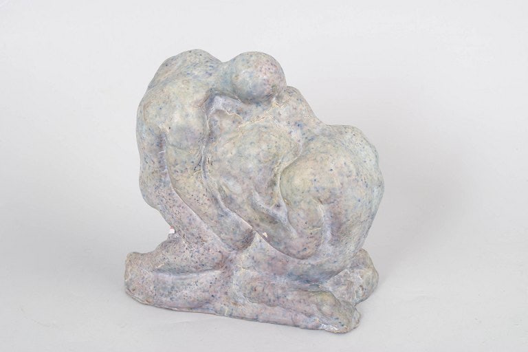 Figurative stoneware sculpture with light multicoloured glaze. Denmark, approx. 1980s. - 3