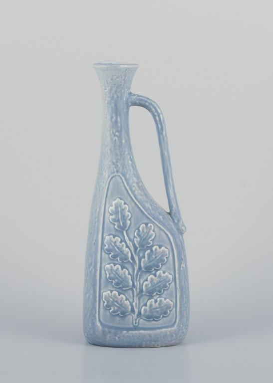 Rorstrand, Sweden. Large pitcher/vase and a smaller vase in ceramic. Branches with relief leaves. - 4