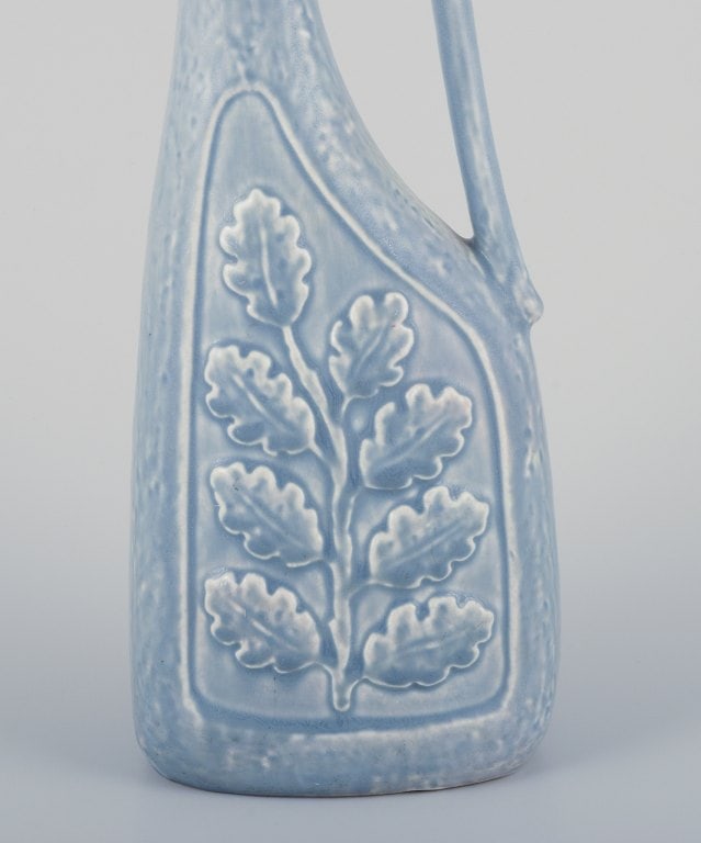 Rorstrand, Sweden. Large pitcher/vase and a smaller vase in ceramic. Branches with relief leaves. - 5