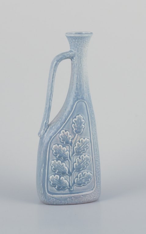Rorstrand, Sweden. Large pitcher/vase and a smaller vase in ceramic. Branches with relief leaves. - 7