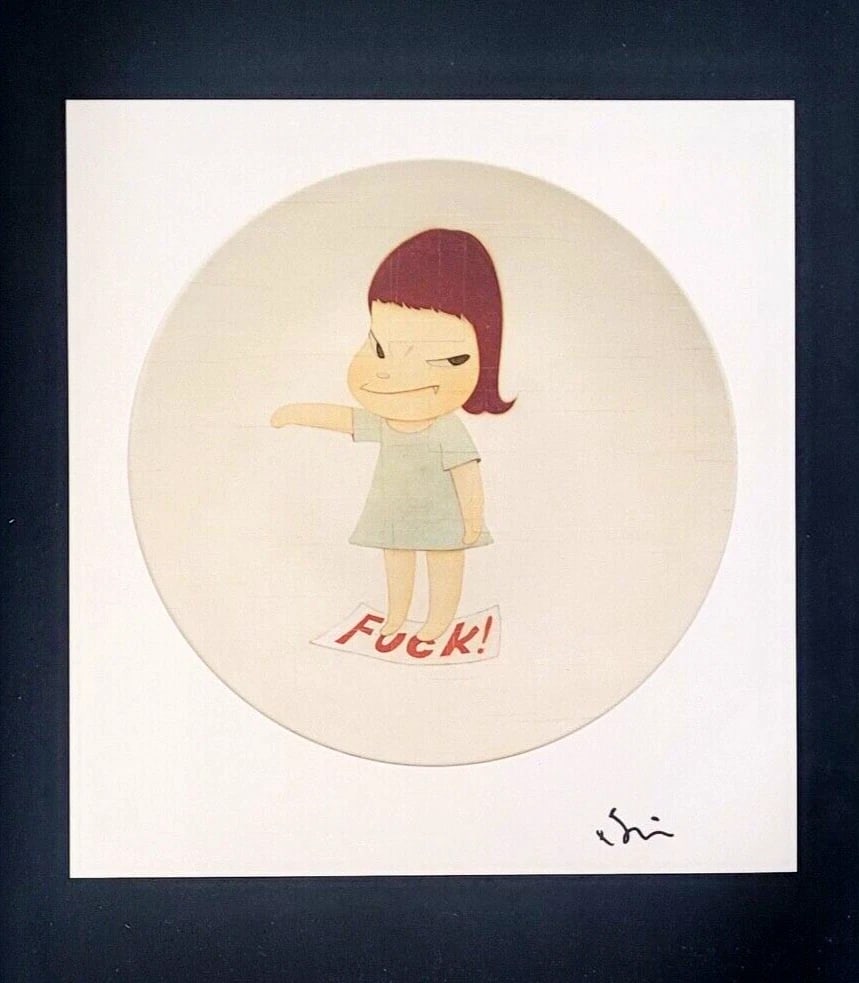 YOSHITOMO NARA | BEAUTIFUL PRINT FROM JAPAN | SIGNED MOUNTED AND FRAMED 14X11IN! - 2