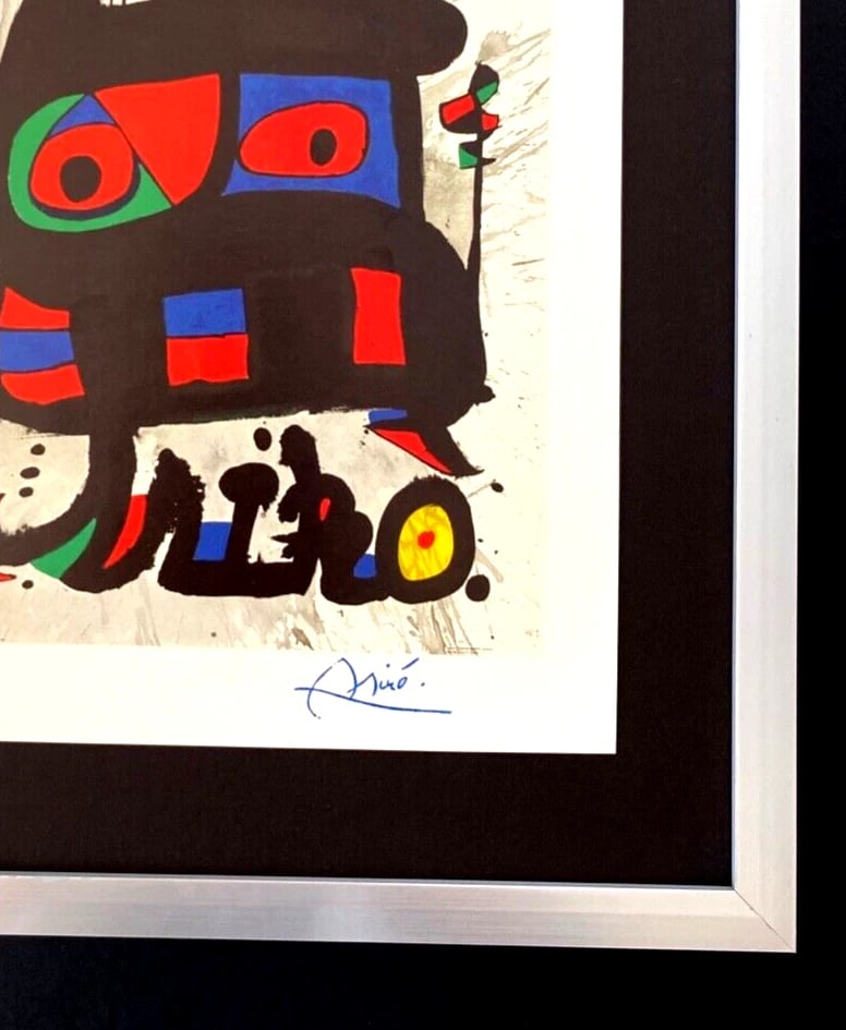 JOAN MIRO 1975 BEAUTIFUL SIGNED PRINT+ MOUNTED & FRAMED BARCELONA EXPOSITION - 3