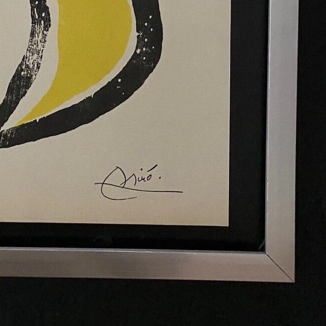 Joan Miro | Vintage 1958 Signed Colorful Print | Mounted and Framed - 2