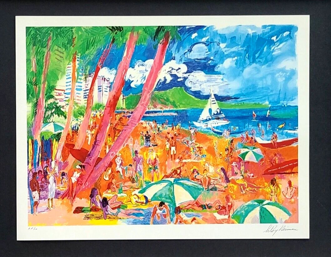 LEROY NEIMAN + 1980's VINTAGE SIGNED PRINT FRAMED + " HAWAII " - 2