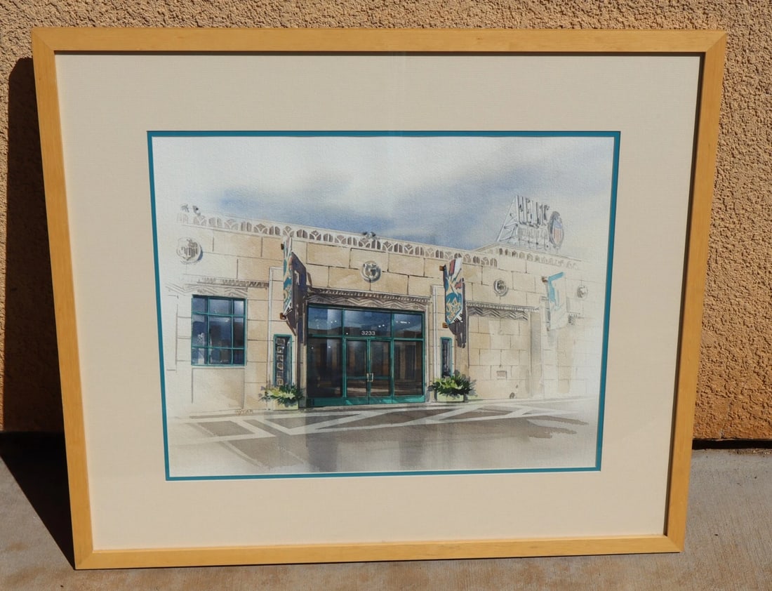 M RANDALL MYTAR Original watercolor Helms Bakery/Jazz Bakery Culver City Calif - 2