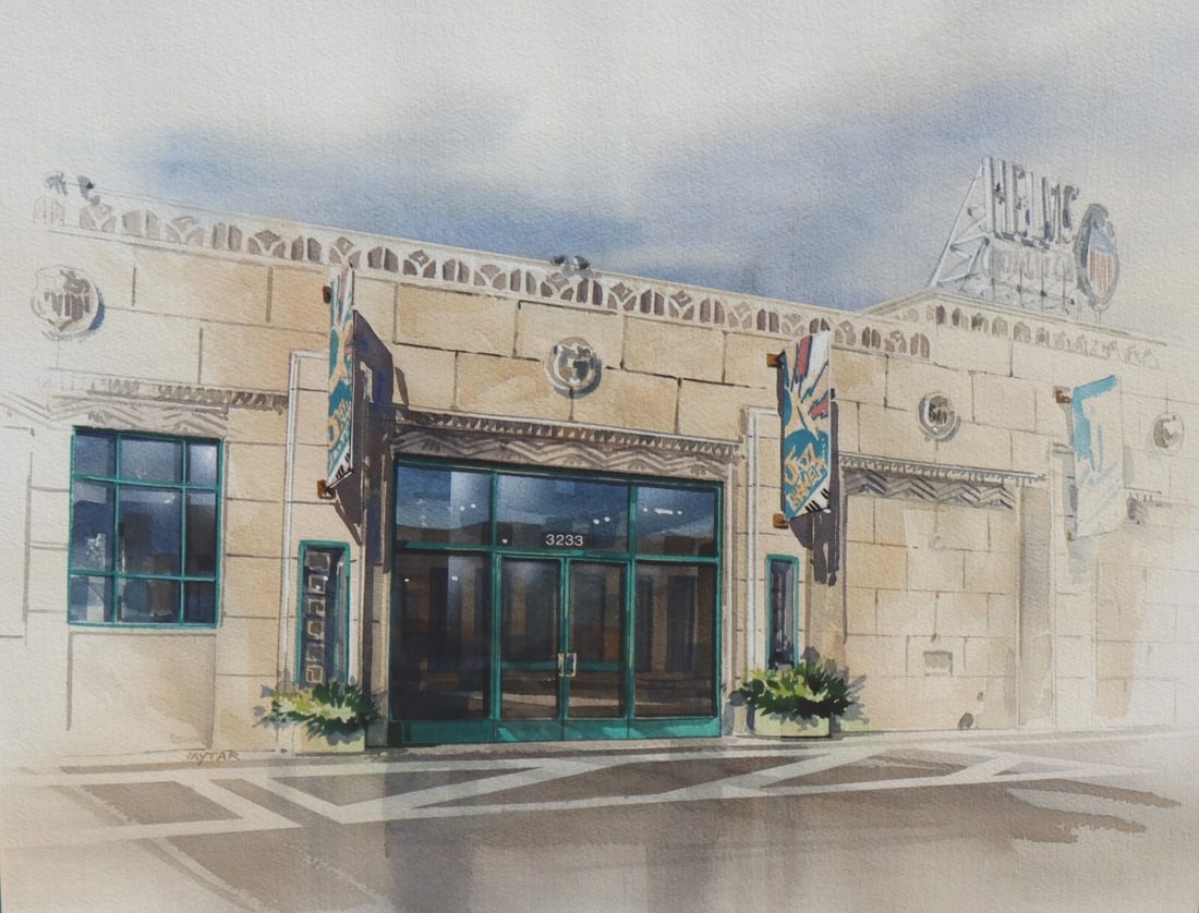 M RANDALL MYTAR Original watercolor Helms Bakery/Jazz Bakery Culver City Calif - 3