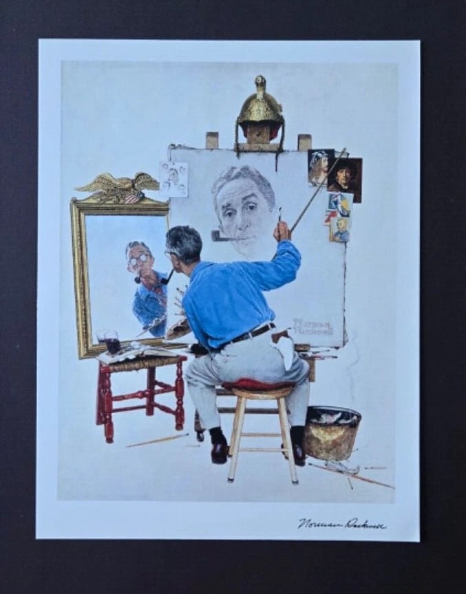 Norman Rockwell Signed 1970s Vintage Print, Mounted & Framed, Americana Art. - 2