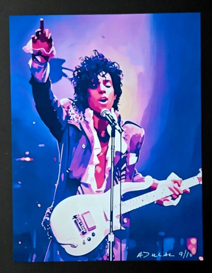 ALEXANDER DULAC | PRINCE PURPLE RAIN Hand Signed Authentic Print Ed of 10 COA - 2