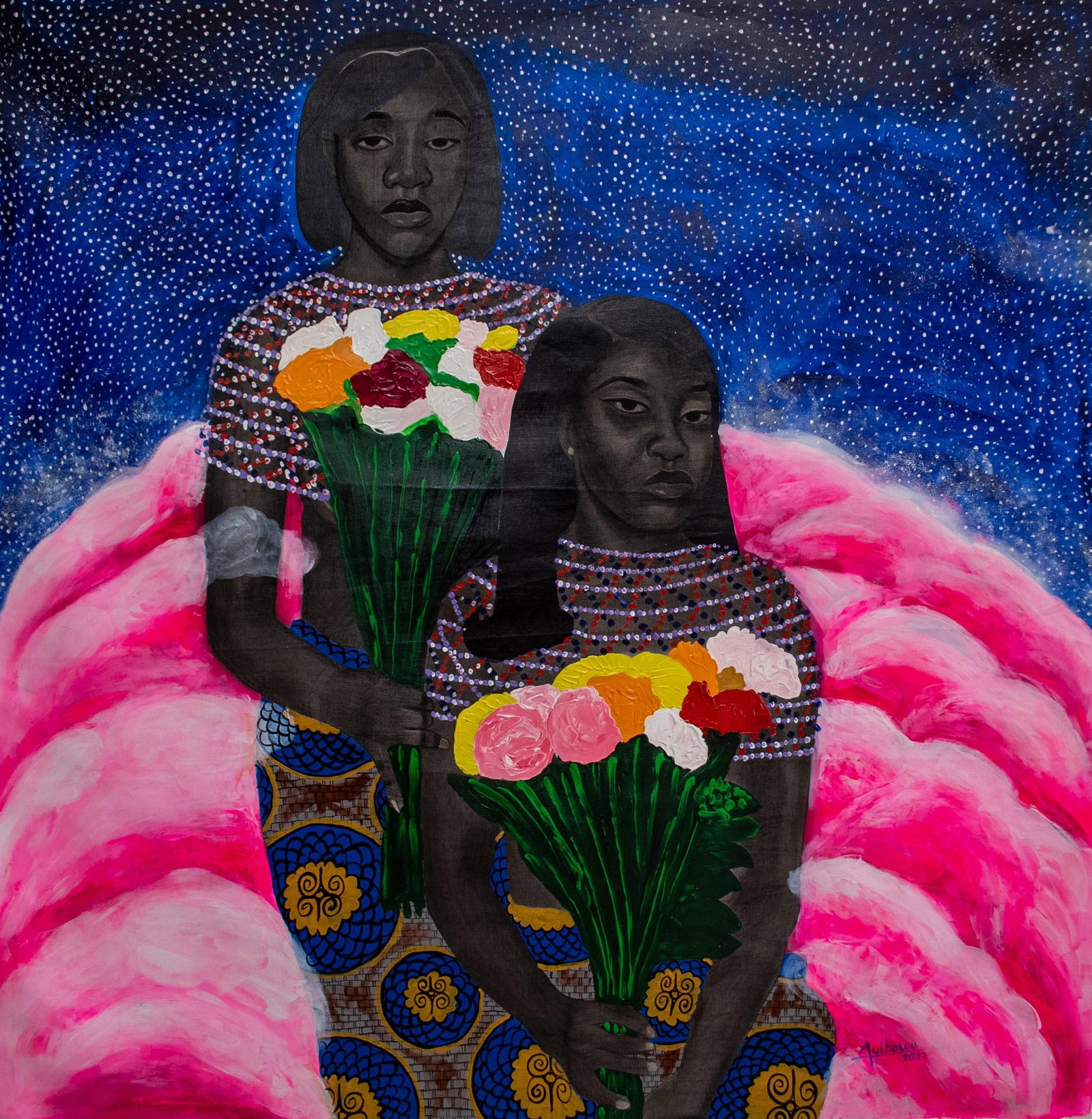 Paul Ayihawu, Beflowered I, 2022 - 5