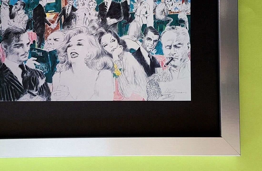 LEROY NEIMAN + 1990's VINTAGE SIGNED PRINT FRAMED + POLO LOUNGE + CLARK GABLE - 3