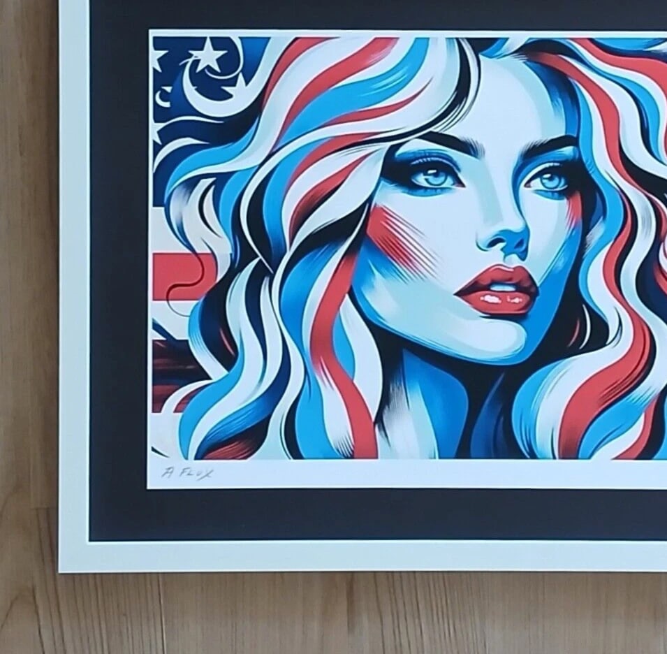 AIDAN FLUX | Hand Signed Authentic Print Framed | LARGE | COA | American Woman - 3