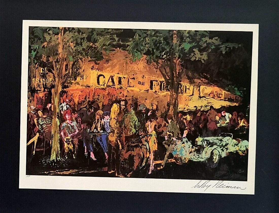 LEROY NEIMAN + CAFE DE FIORE + CIRCA 1990'S + SIGNED PRINT FRAMED - 2