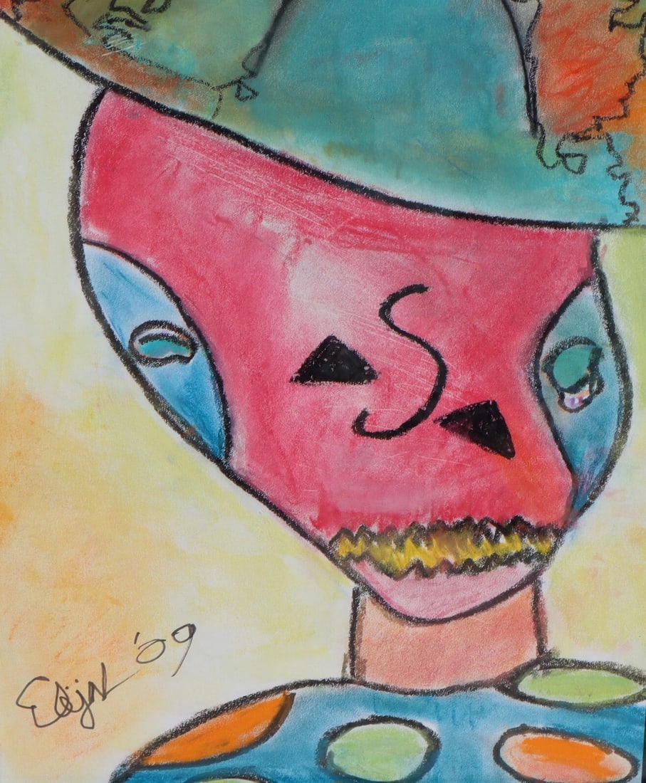 ELIJAH MACKENZIE TALLMAN Outsider Art Matador from Roswell mixed media on paper - 2