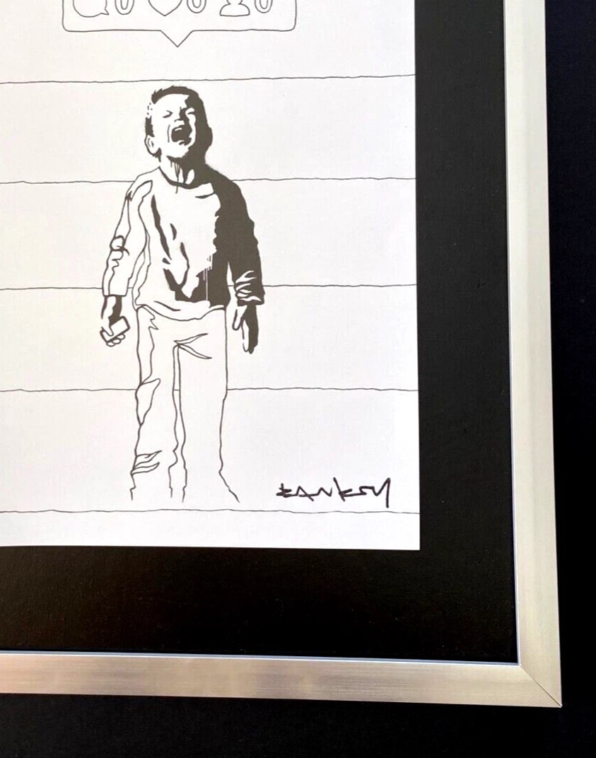 BANKSY + SIGNED " NO FOLLOWERS " PRINT FRAMED - 3
