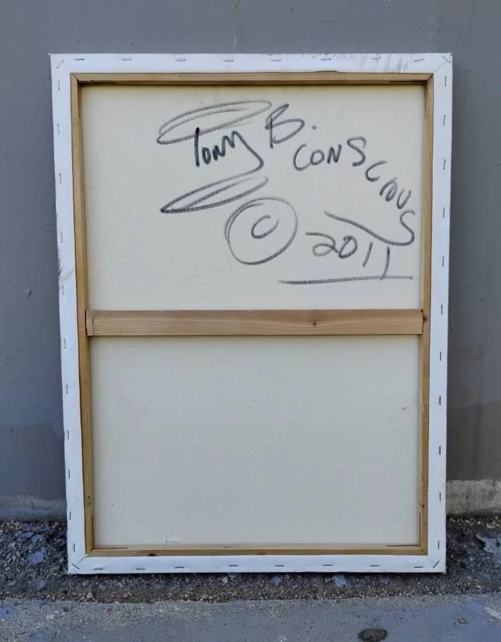 TONY B CONSCIOUS 2011 Signed Street Art Occupy Los Angeles painting Unframed - 3