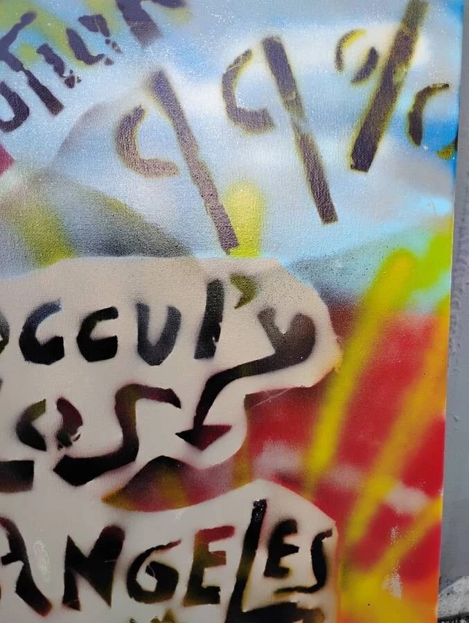 TONY B CONSCIOUS 2011 Signed Street Art Occupy Los Angeles painting Unframed - 7