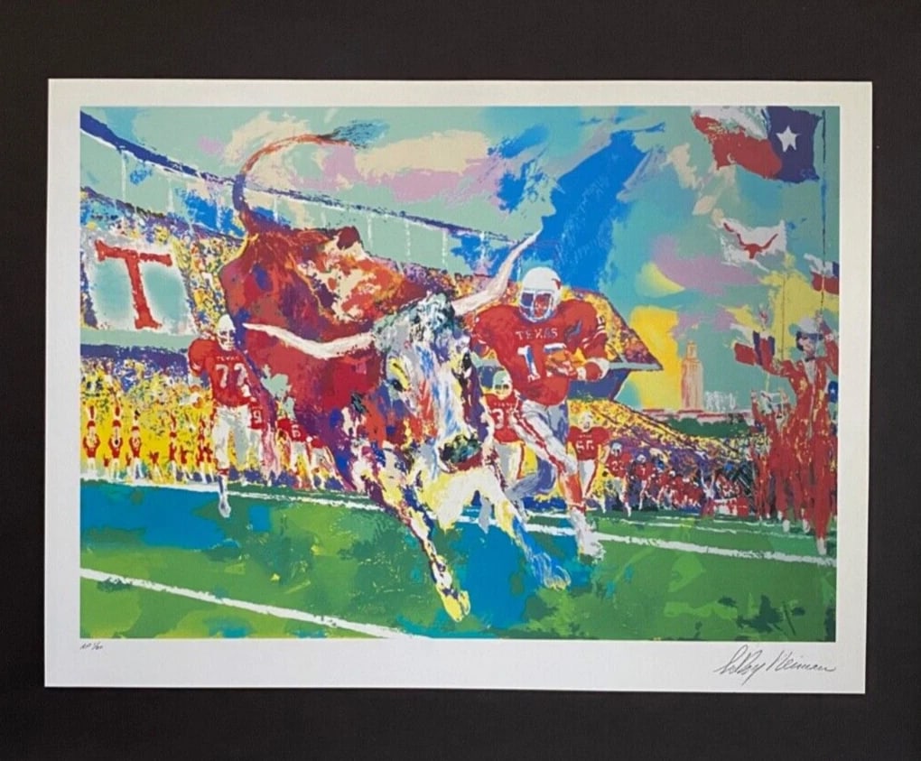 LeRoy Neiman " Texas Longhorns " Signed Pop Art Mounted and Framed in New 11x14! - 2