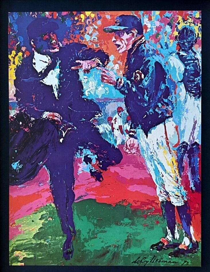 LeRoy Neiman " CUBS " 1974 Signed Pop Art Mounted and Framed New 11x14 LS - 2