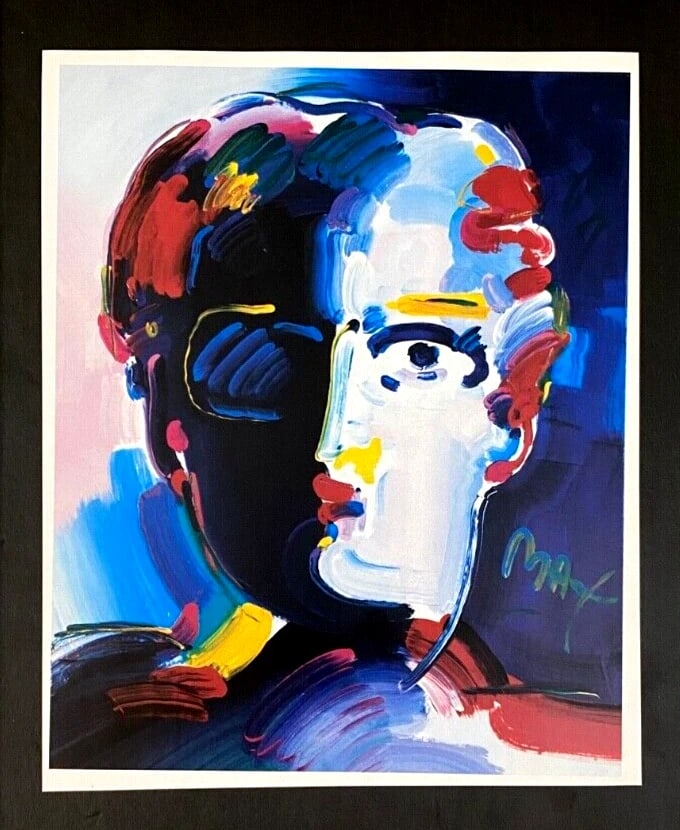 PETER MAX + BEAUTIFUL + POP ART SIGNED VINTAGE PRINT + NEW WHITE FRAME - 2