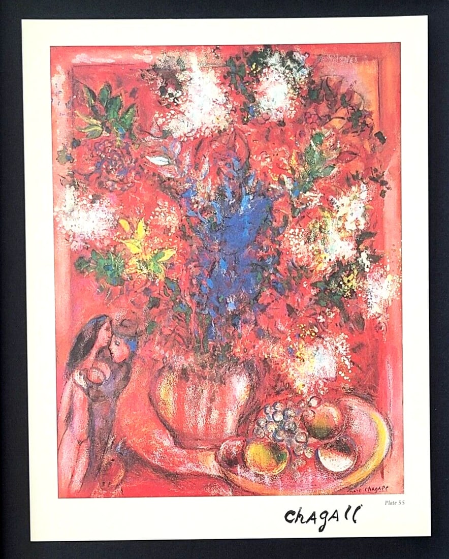 MARC CHAGALL + 1975 BEAUTIFUL SIGNED PRINT MOUNTED AND FRAMED - 2