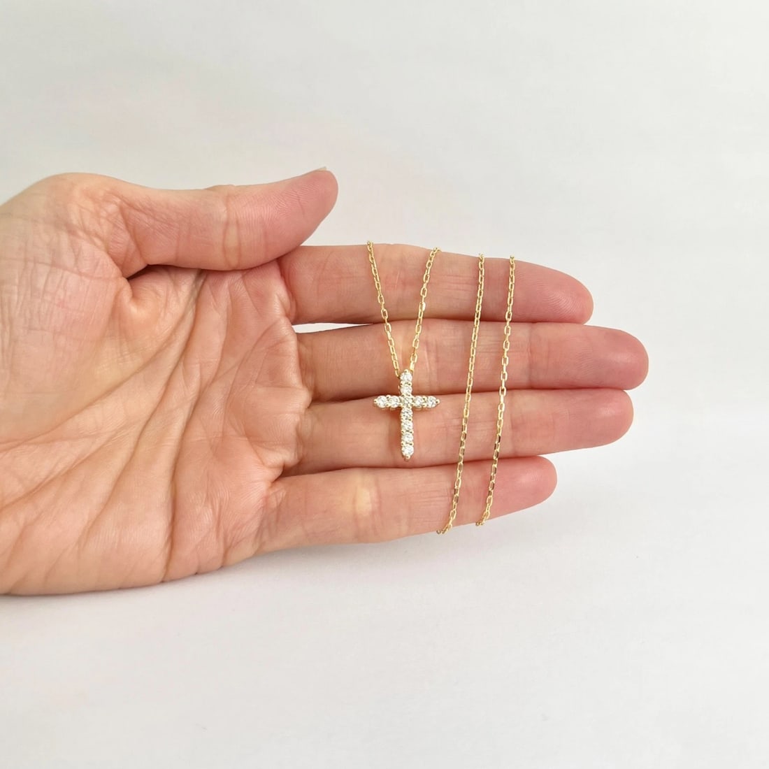 Diamond Cross Pendant Necklace 14K Yellow Gold, .52 CTW - 2