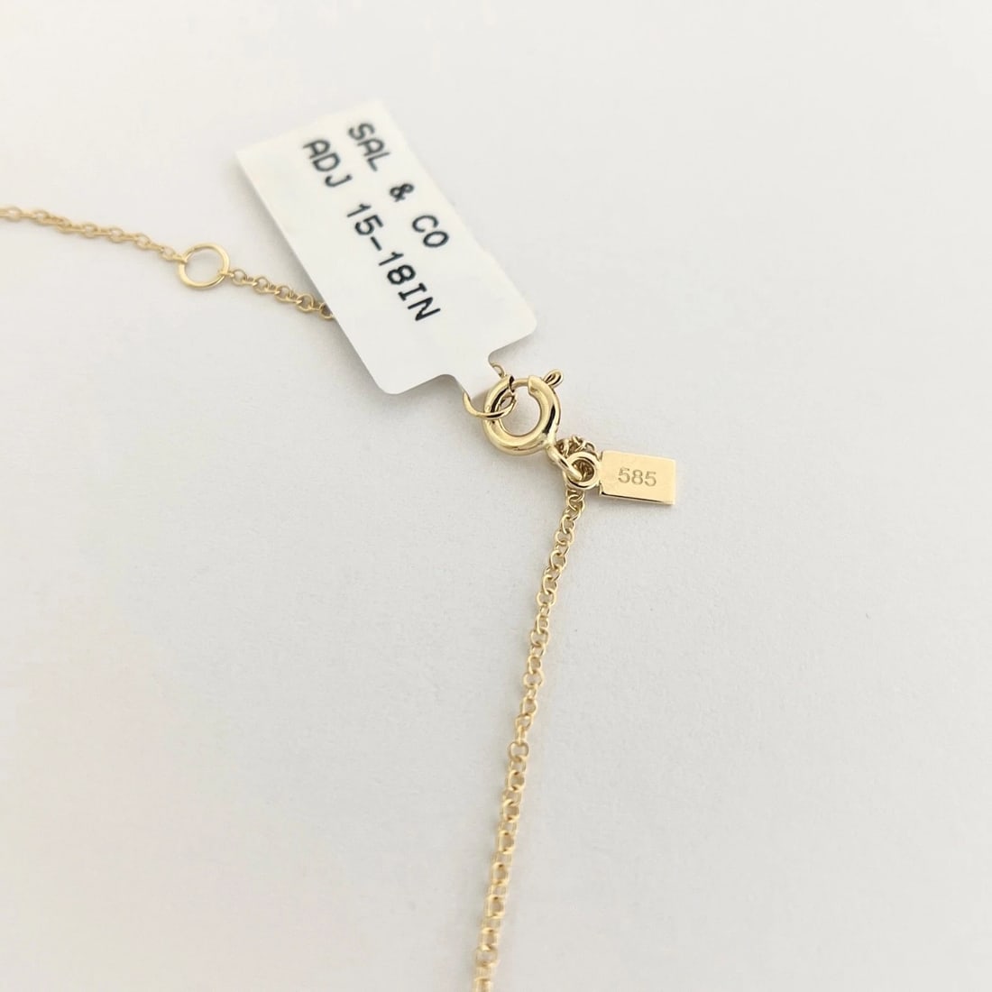 Thin Diamond Bar Pendant Necklace 14K Yellow Gold, Adjustable Length, .05 CTW - 8