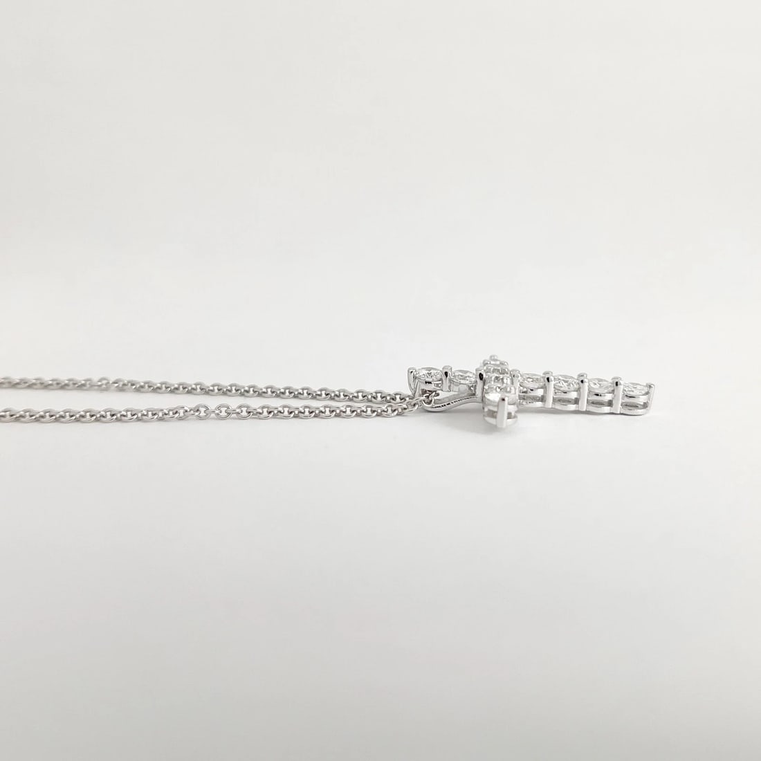 Diamond Cross Religious Pendant Necklace 14K White Gold, 1.52 CTW - 5