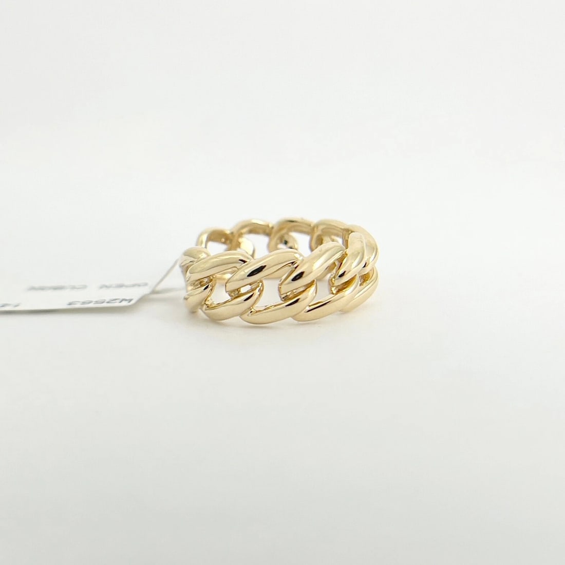 Curb Cuban Chain Link Band Ring 14K Yellow Gold, Size 6.5 - 6